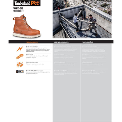 Timberland PRO Men's Wedge 6" Soft Toe Wedge Work Boot - Rust - TB153009214  - Overlook Boots