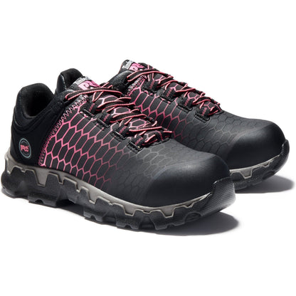 Timberland PRO Women's Powertrain Alloy Toe Electrical Hazard Work Shoe TB1A1I5Q001 5.5 / Medium / Black/Pink - Overlook Boots