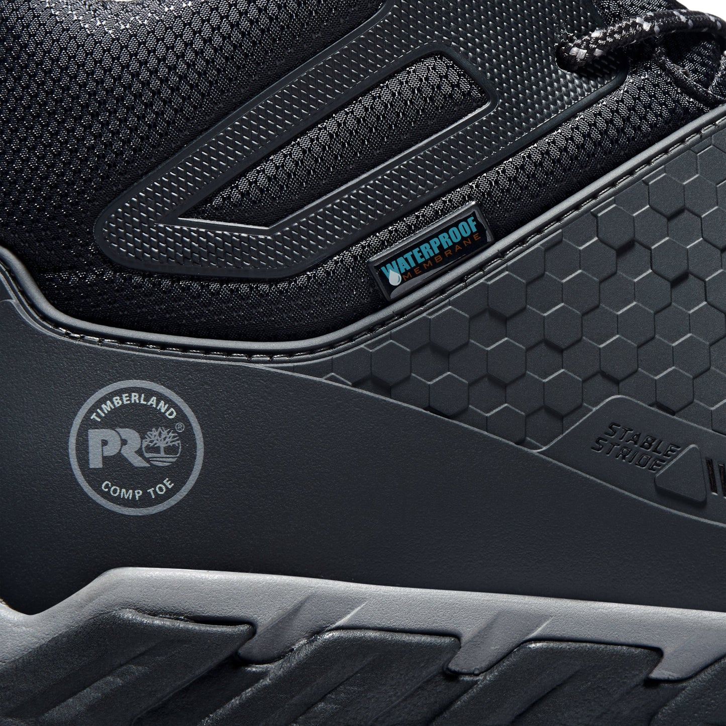 Timberland PRO Ridgework Mid Composite Toe Waterproof Hiker Work Boot Black - TB0A1KBW001 - Overlook Boots