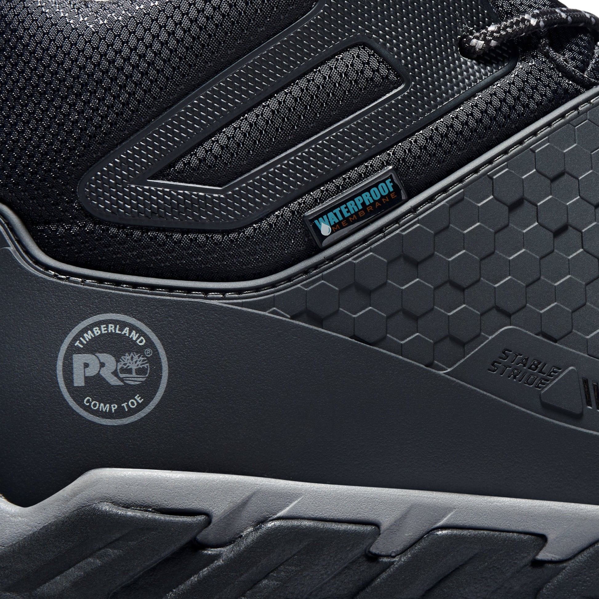 Timberland PRO Ridgework Mid Composite Toe Waterproof Hiker Work Boot Black - TB0A1KBW001 - Overlook Boots