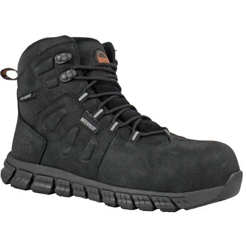 Hoss Men's Tikaboo UL Composite Toe Waterproof Slip Resistant Work Boot - Black 60177 6 / Medium / Black - Overlook Boots
