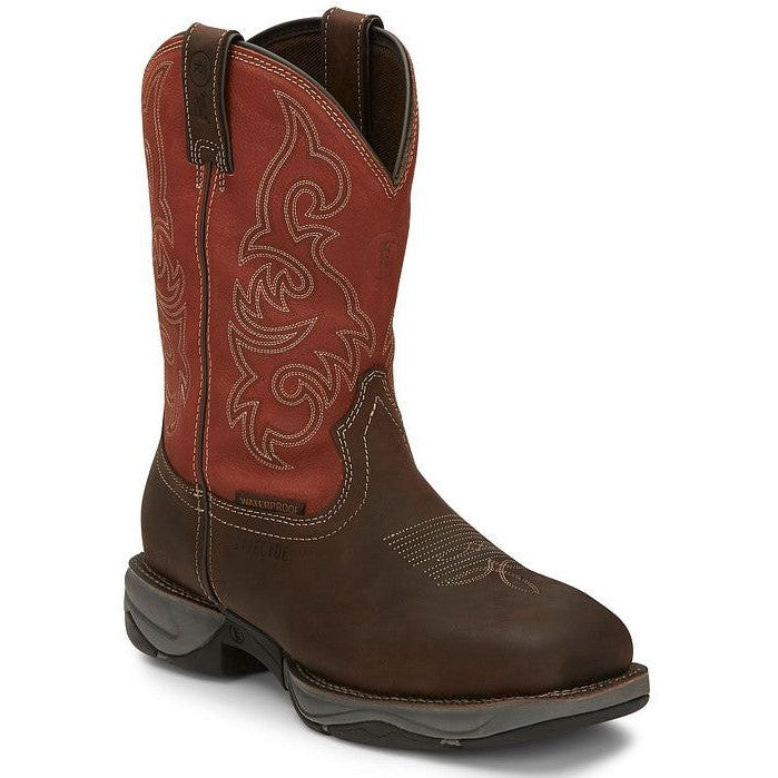 Tony Lama Men's Junction 11' Steel Toe Waterproof Western Work Boot -Brown- RR3352 7 / Medium / Brown - Overlook Boots