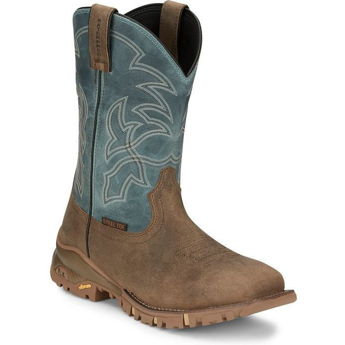 Tony Lama Men's Roustabout 11' Steel Toe Waterproof Western Work Boot -Tan- TW5008 7 / Medium / Tan - Overlook Boots