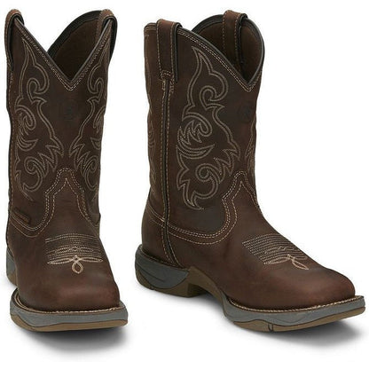 Tony Lama Men's Junction 11' Wide Square Toe Waterproof Western Work Boot -Brown- RR3353 - Overlook Boots