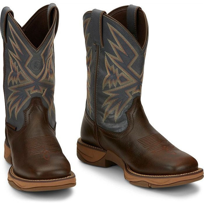 Tony Lama Men's Bartlett 11" Square Toe Waterproof Western Work Boot- Brown- RR3358 - Overlook Boots