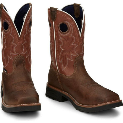 Tony Lama Men's Fireball 11" Composite Toe Waterproof Western Work Boot- Tan- TW3300 - Overlook Boots