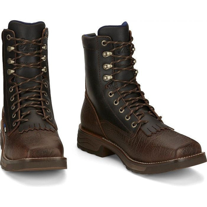 Tony Lama Men's High Range 8" Composite Toe Waterproof Western Work Boot -Brown- TW3430 - Overlook Boots