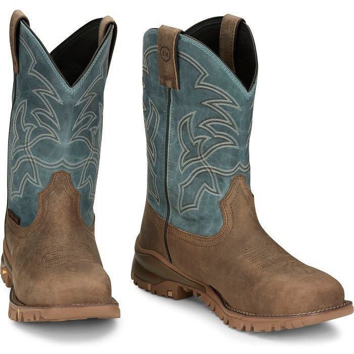 Tony Lama Men's Roustabout 11' Steel Toe Waterproof Western Work Boot -Tan- TW5008 - Overlook Boots