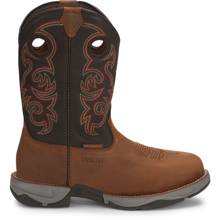 Tony Lama Men's Junction 11' Steel Toe Waterproof Western Work Boot -Brown- RR3355 - Overlook Boots