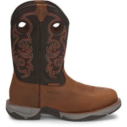 Tony Lama Men's Junction 11' Steel Toe Waterproof Western Work Boot -Brown- RR3355 - Overlook Boots