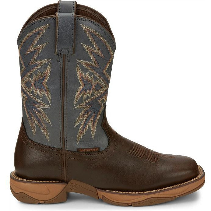 Tony Lama Men's Bartlett 11" Square Toe Waterproof Western Work Boot- Brown- RR3358 - Overlook Boots
