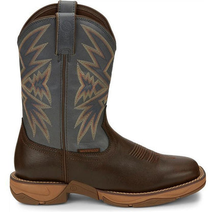 Tony Lama Men's Bartlett 11" Square Toe Waterproof Western Work Boot- Brown- RR3358 - Overlook Boots