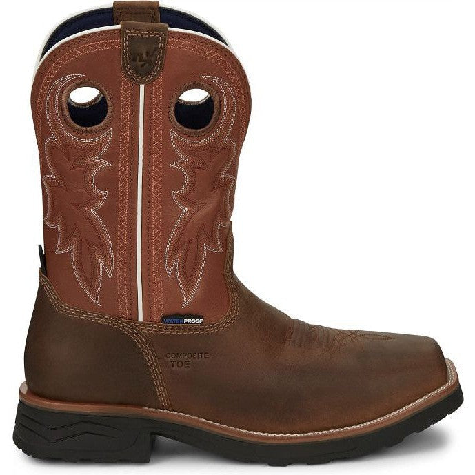Tony Lama Men's Fireball 11" Composite Toe Waterproof Western Work Boot- Tan- TW3300 - Overlook Boots