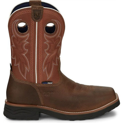 Tony Lama Men's Fireball 11" Composite Toe Waterproof Western Work Boot- Tan- TW3300 - Overlook Boots