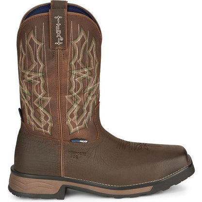 Tony Lama Men's Anchor 11' Composite Toe Waterproof Western Work Boot -Brown- TW3415 - Overlook Boots