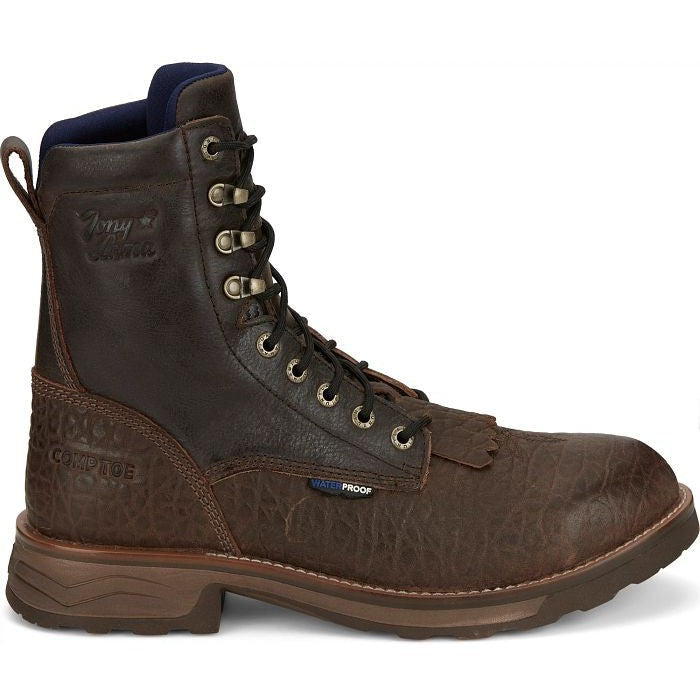 Tony Lama Men's High Plains 8" Composite Toe Waterproof Western Work Boot - Brown - TW3431 - Overlook Boots
