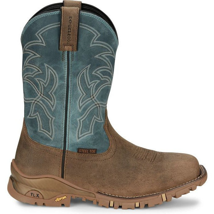 Tony Lama Men's Roustabout 11' Steel Toe Waterproof Western Work Boot -Tan- TW5008 - Overlook Boots
