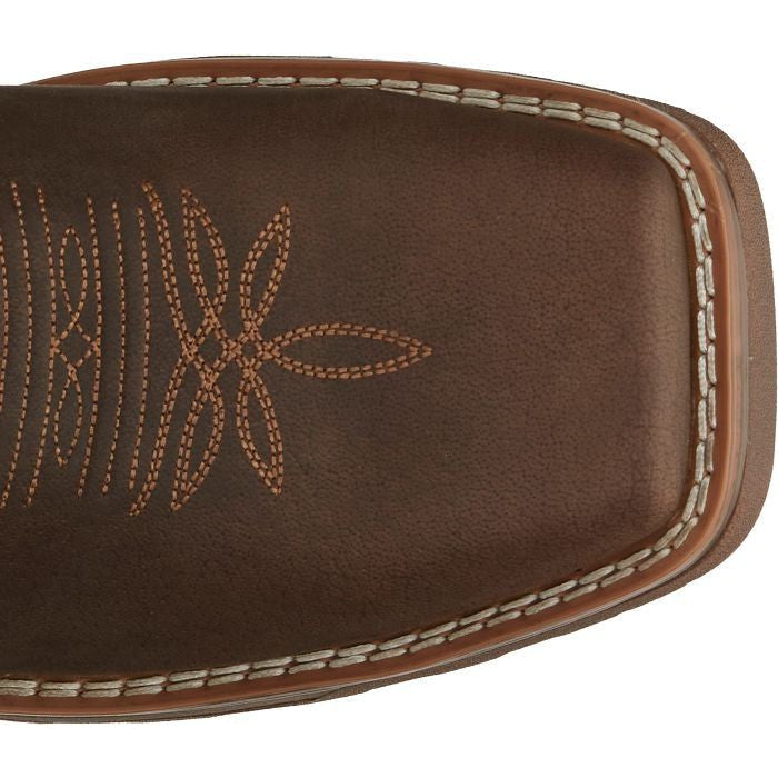 Tony Lama Men's Force 11" Wide Square Composite Toe Waterproof Western Work Boot -Brown- TW3403 - Overlook Boots
