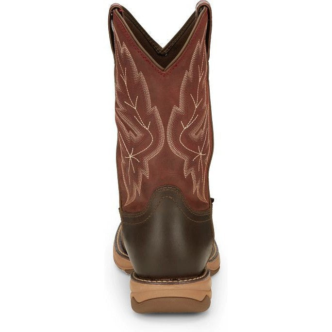 Tony Lama Men's Rasp 11" Wide Round Toe Waterproof Western Work Boot- Brown- RR3362 - Overlook Boots