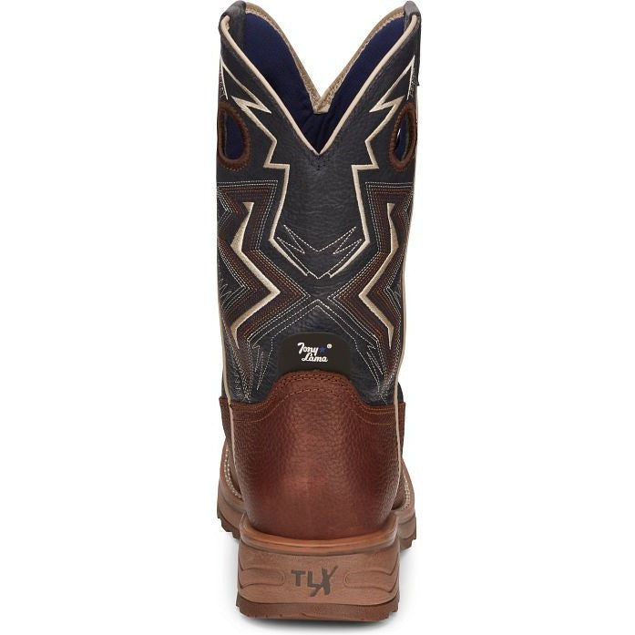 Tony Lama Men's Force 11" Wide Square Composite Toe Waterproof Western Work Boot -Brown- TW3402 - Overlook Boots