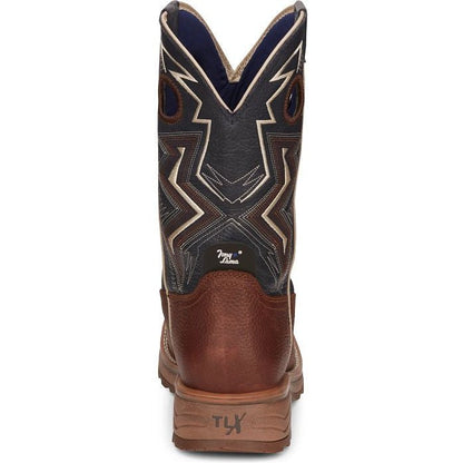 Tony Lama Men's Force 11" Wide Square Composite Toe Waterproof Western Work Boot -Brown- TW3402 - Overlook Boots
