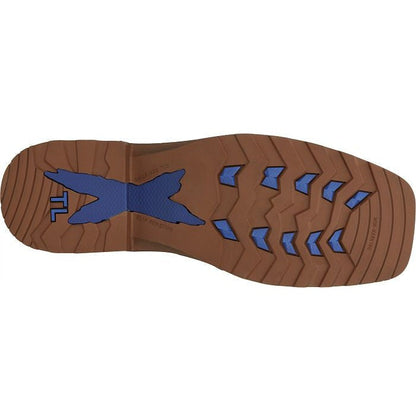 Tony Lama Men's Force 11" Wide Square Composite Toe Waterproof Western Work Boot -Brown- TW3403 - Overlook Boots