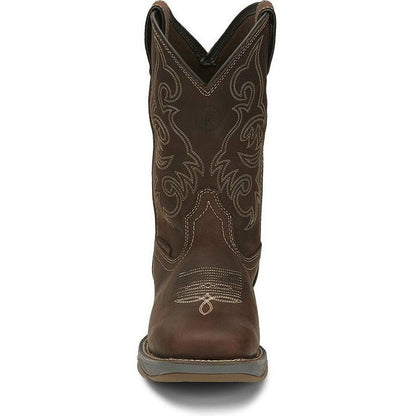 Tony Lama Men's Junction 11' Wide Square Toe Waterproof Western Work Boot -Brown- RR3353 - Overlook Boots