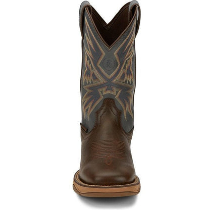 Tony Lama Men's Bartlett 11" Square Toe Waterproof Western Work Boot- Brown- RR3358 - Overlook Boots