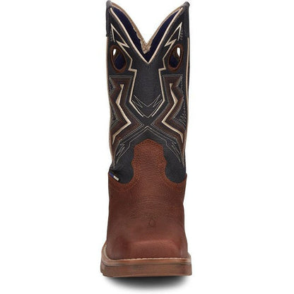 Tony Lama Men's Force 11" Wide Square Composite Toe Waterproof Western Work Boot -Brown- TW3402 - Overlook Boots