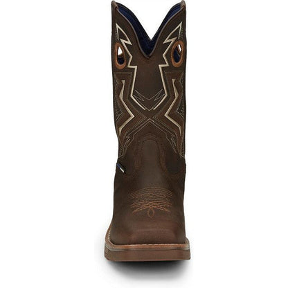 Tony Lama Men's Force 11" Wide Square Composite Toe Waterproof Western Work Boot -Brown- TW3403 - Overlook Boots