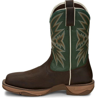 Tony Lama Men's Bartlett 11" Steel Toe Waterproof Western Work Boot -Brown- RR3360 - Overlook Boots