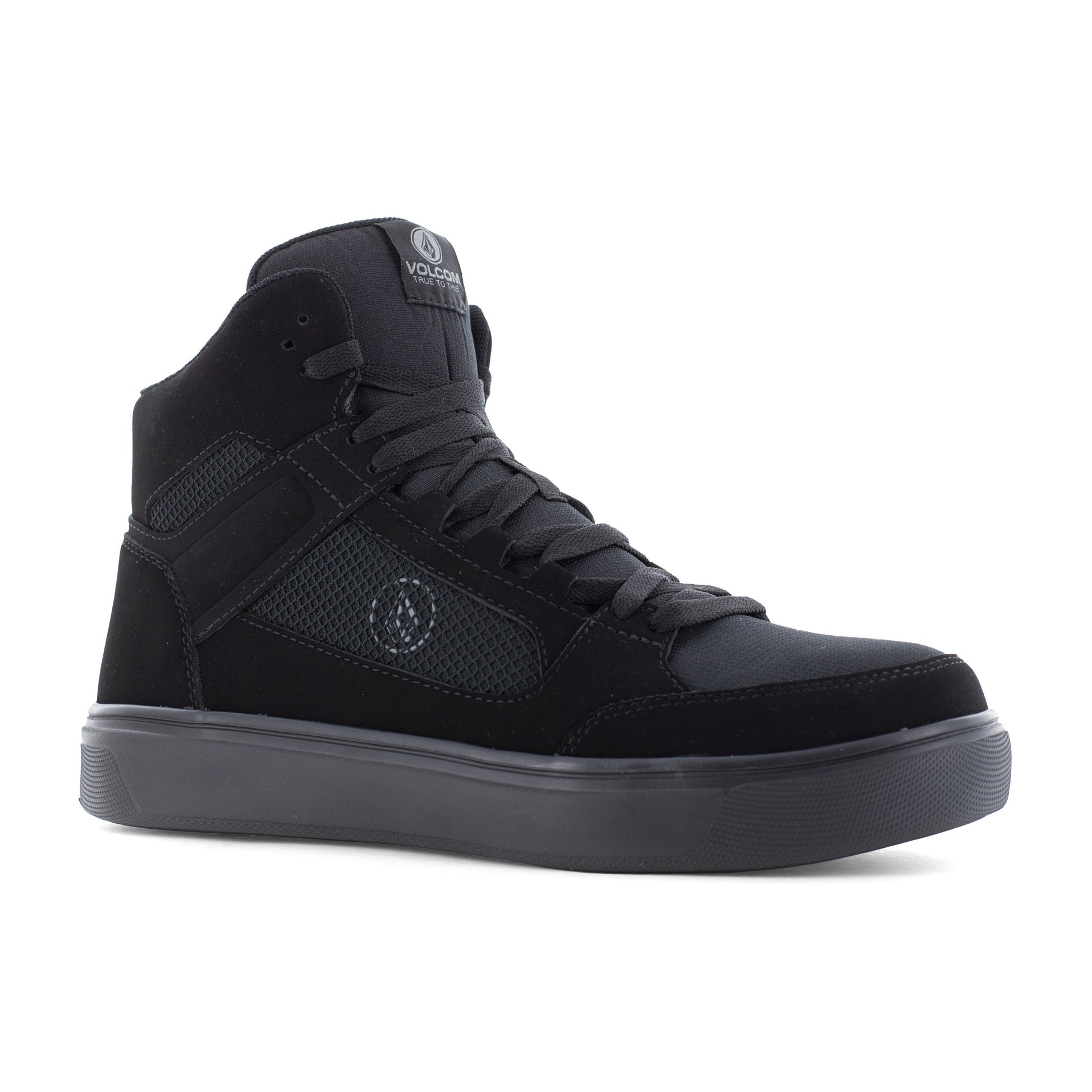 Volcom Men's Evolve Skate Composite Toe High Top Inspired Work Shoe- Black- VM30244 7 / Medium / Black - Overlook Boots