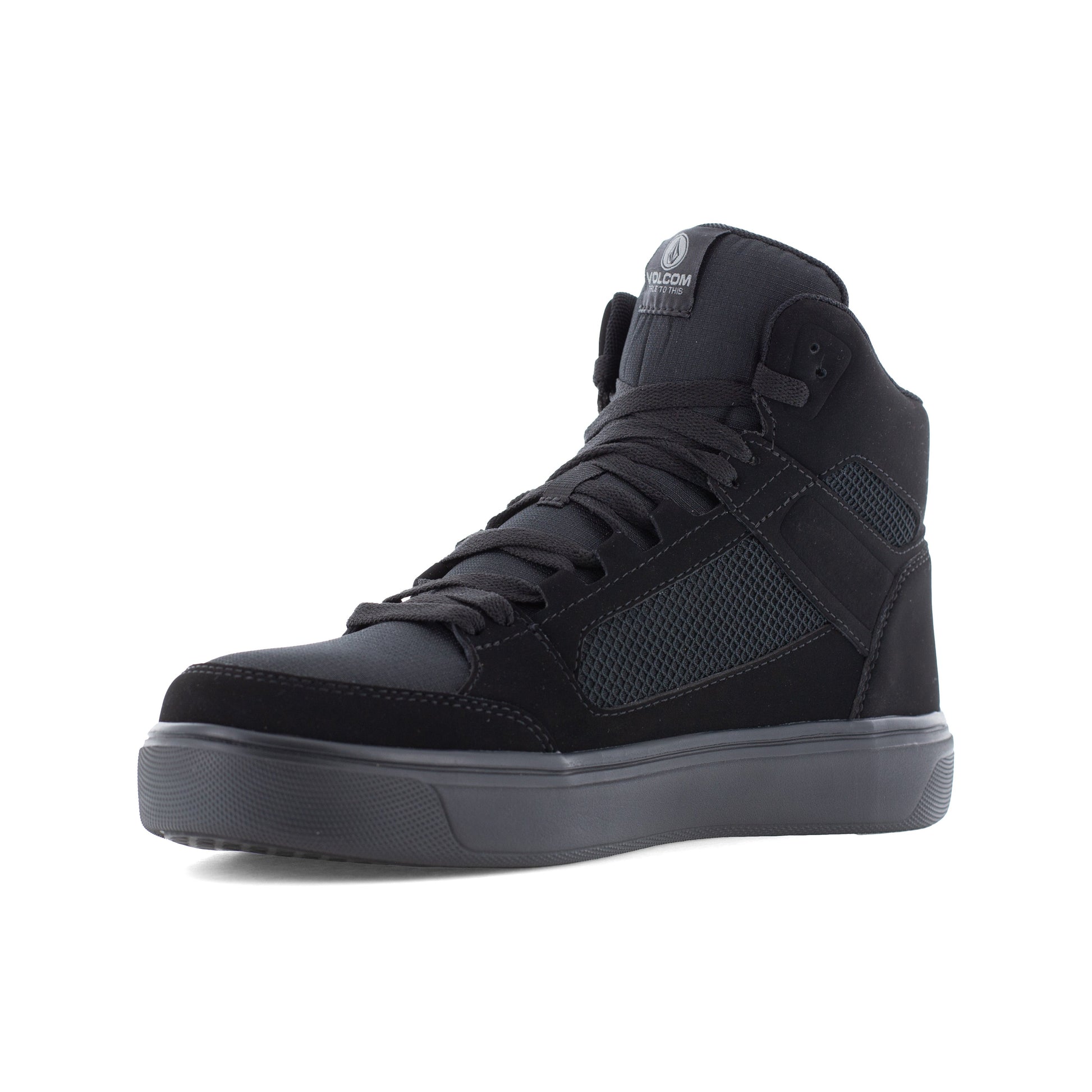 Volcom Men's Evolve Skate Composite Toe High Top Inspired Work Shoe- Black- VM30244 - Overlook Boots