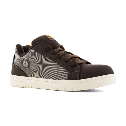 Volcom Men's Stone Op Art Composite Toe Skate Inspired Work Shoe - Brown - VM30507 7 / Medium / Dark Brown - Overlook Boots