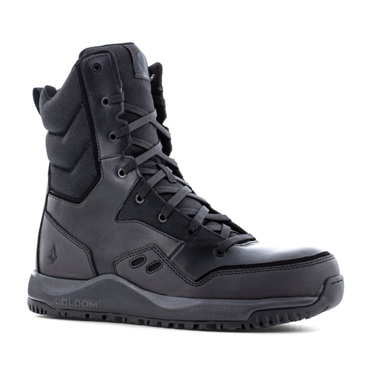 Volcom Men's Street Shield 8" Composite Toe Side Zipper Tactical Duty Boot - Black - VM30704 7 / Medium / Black - Overlook Boots