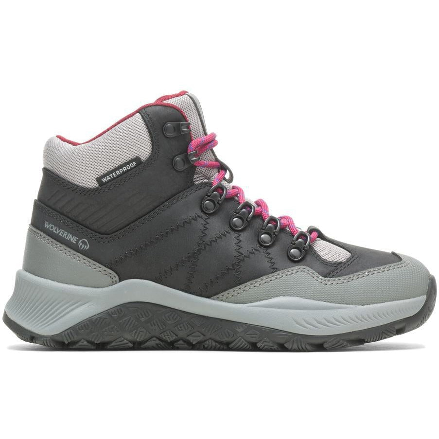 Wolverine Women's Luton Mid Waterproof Outdoor Hiker Work Boot -Black- W880387 5 / Medium / Gold - Overlook Boots