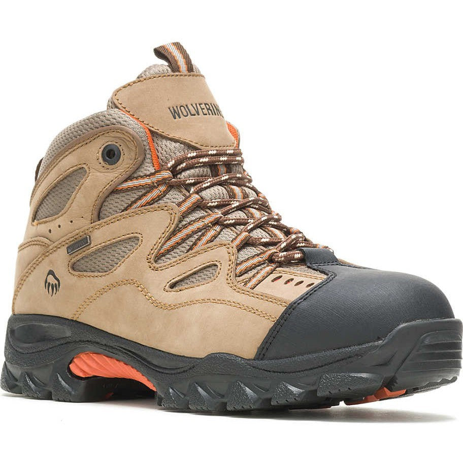 Wolverine Men's Durant Steel Toe Waterproof Work Boot -Brown/Orange- W02625 7 / Medium / Brown - Overlook Boots