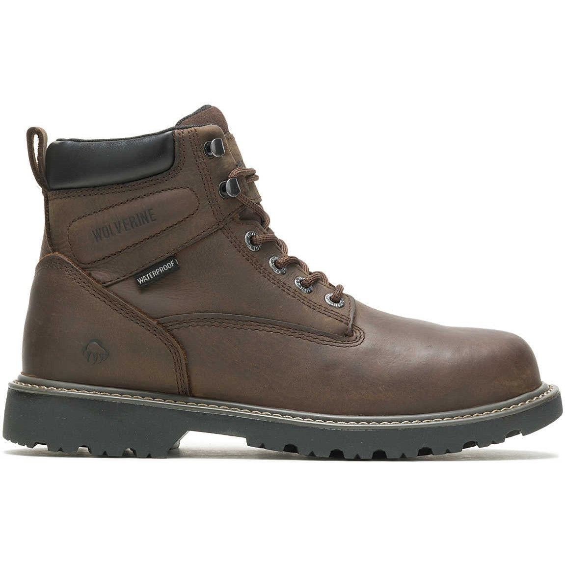 Wolverine Men's Floorhand 6" Steel Toe Waterproof Work Boot -Brown- W10633 7 / Medium / Black - Overlook Boots