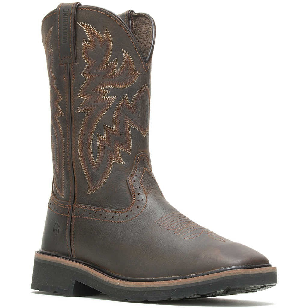 Wolverine Men's Rancher Steel Toe Western Work Boot- Brown- W10702 7 / Medium / Brown - Overlook Boots