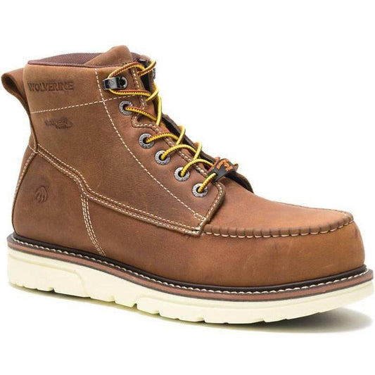 Wolverine Men's I-90 Durashock 6" Soft Toe Waterproof Wedge Work Boot- Tan - W200051 7 / Medium / Tan - Overlook Boots