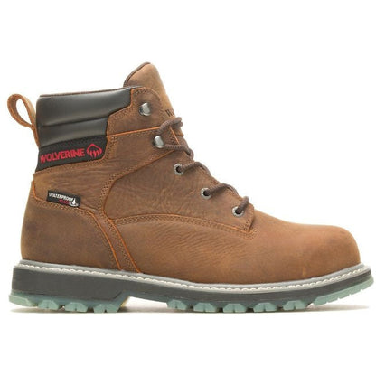 Wolverine Men's Floorhand Lx 6" Steel Toe Waterproof Work Boot -Brown- W231016 7 / Medium / Brown - Overlook Boots