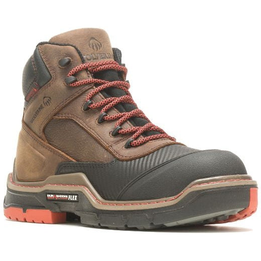 Wolverine Men's Raider Durashocks 6" Waterproof Carbonmax Work Boot -Brown- W231042 - Overlook Boots