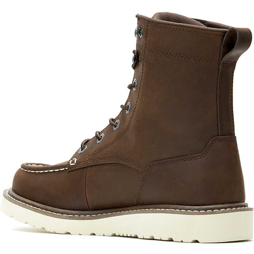 Wolverine Men's Trade 8" Soft Toe Wedge Unlined Work Boot- Brown- W240020  - Overlook Boots
