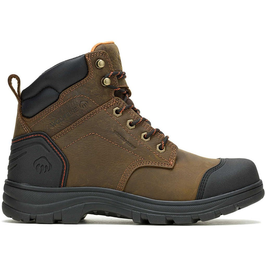 Wolverine Men's Carlsbad 6" Cap Soft Toe Waterproof Work Boot -Brown- W240055 - Overlook Boots