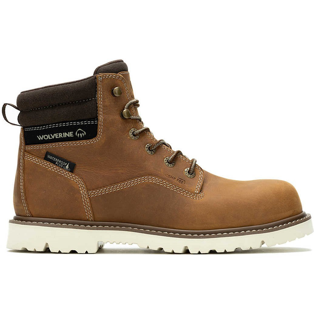 Wolverine Men's Revival 6" Composite Toe Waterproof Work Boot- Wheat- W241018 7 / Medium / Wheat - Overlook Boots