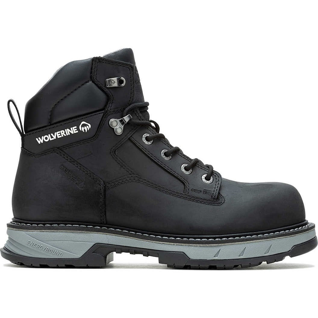 Wolverine Men's Reforce 6" Carbonmax Composite Toe Waterproof Work Boot- Black- W241022 7 / Medium / Black - Overlook Boots