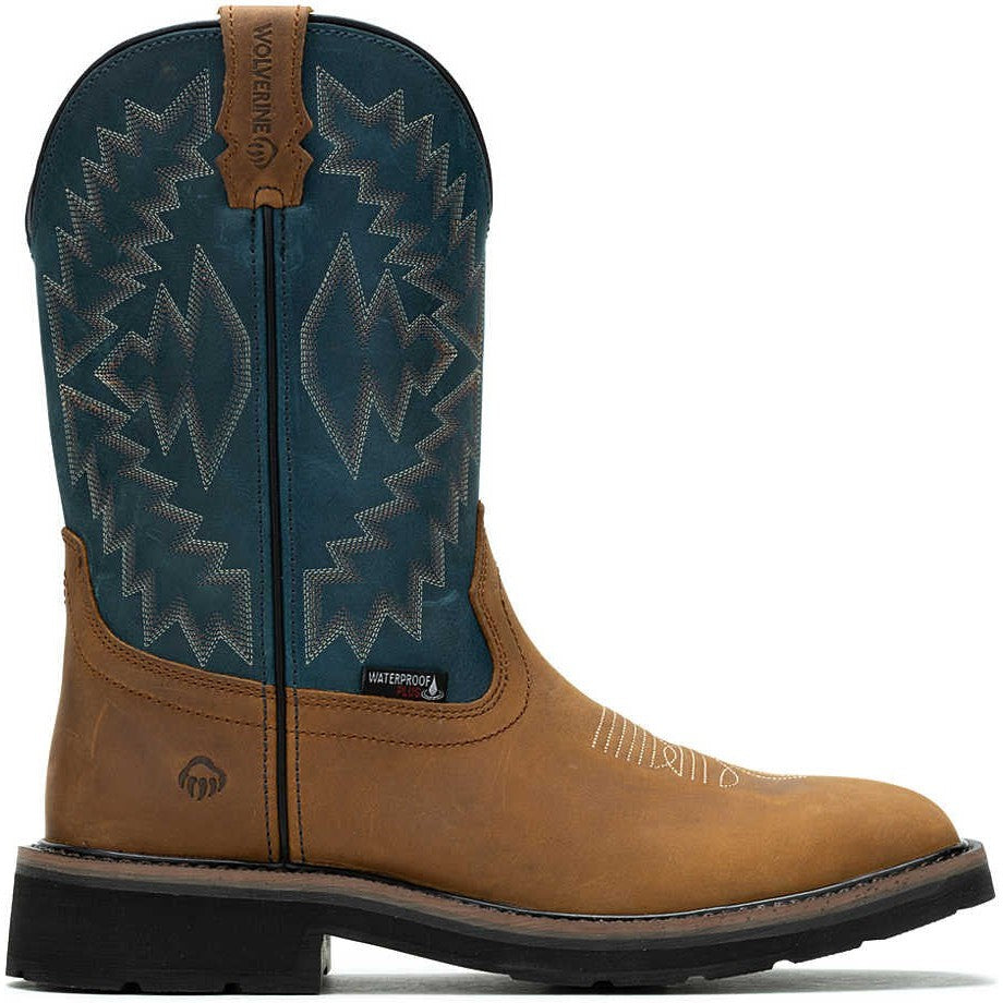 Wolverine Men's Rancher Arrow Steel Toe Waterproof Western Work Boot- Blue - W241050 7 / Medium / Blue - Overlook Boots