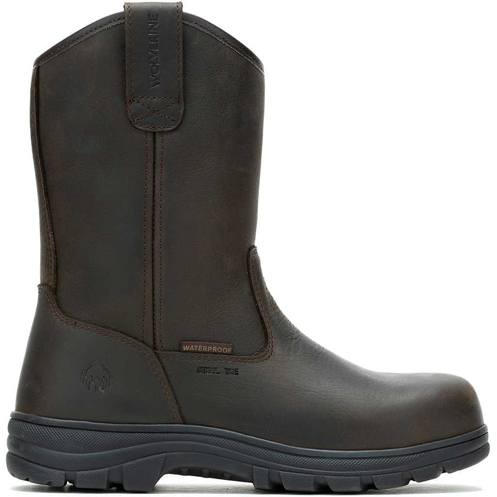 Wolverine Men's Carlsbad 10" Steel Toe Waterproof Wellington Work Boot- Brown- W241066 - Overlook Boots