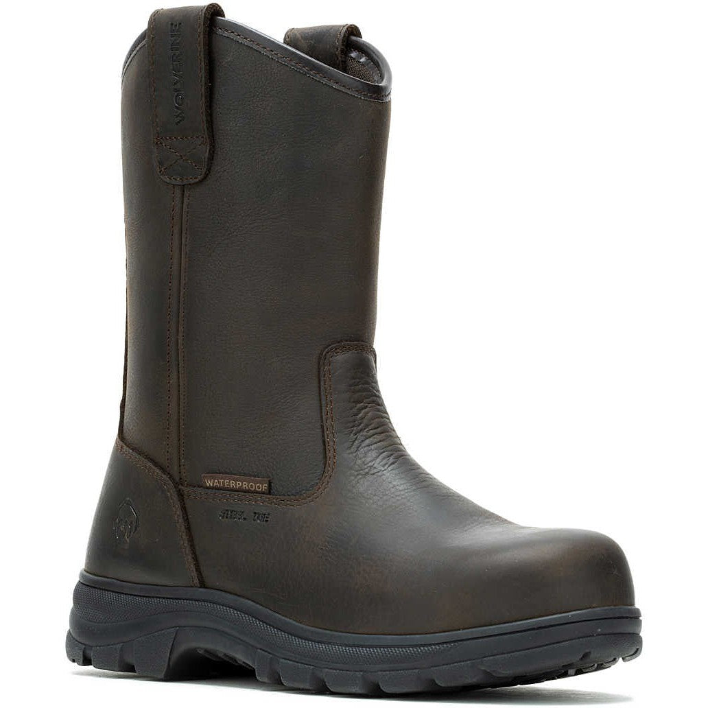 Wolverine Men's Carlsbad 10" Steel Toe Waterproof Wellington Work Boot- Brown- W241066 7 / Medium / Brown - Overlook Boots
