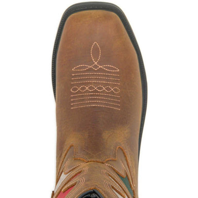 Wolverine Men's Rancher Flag Steel Toe Waterproof Western Work Boot -Brown- W241183 - Overlook Boots